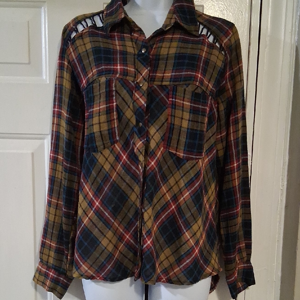 Plaid Button-Up Shirt